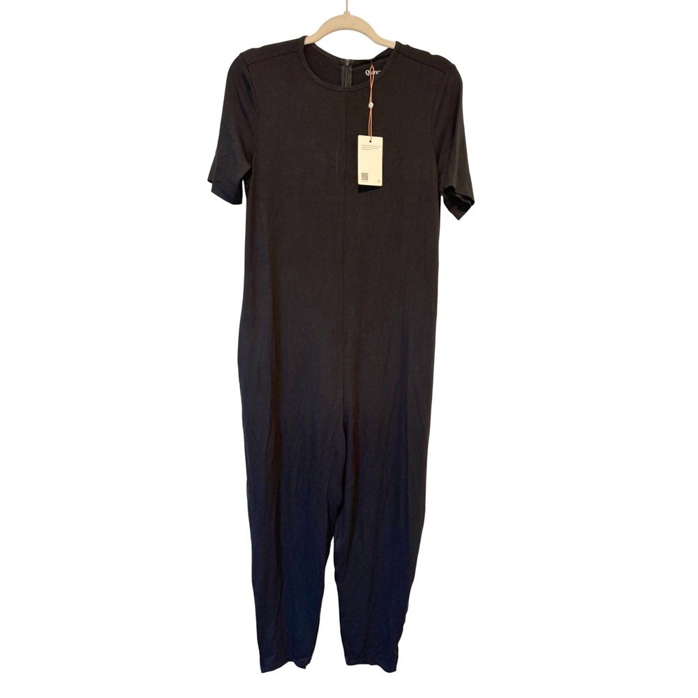 NWT Quince Bamboo Jersey Maternity Everyday Jumpsuit Black S